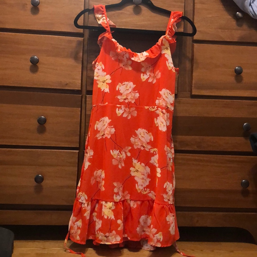 Orange floral dress